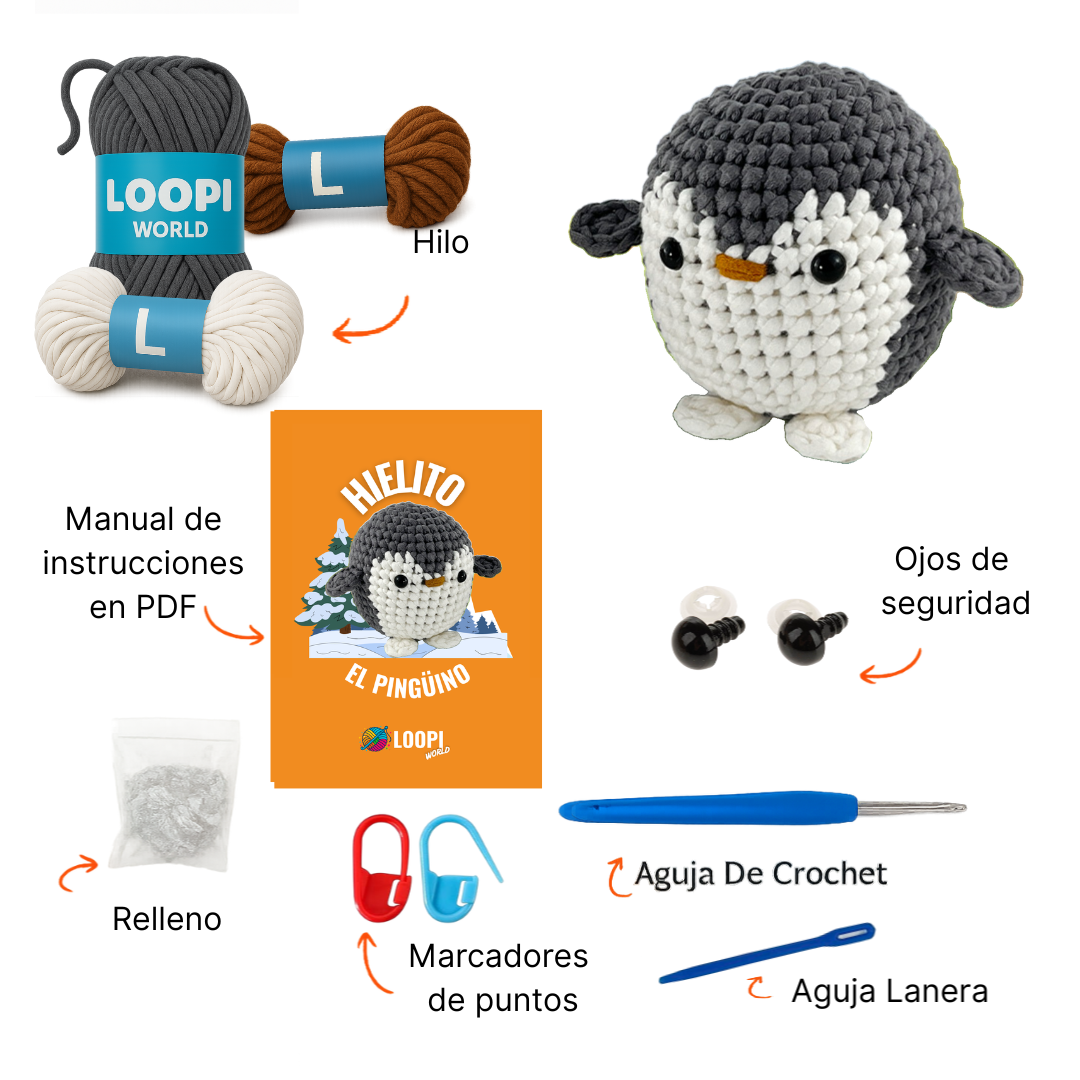 Kit de Croché "Hielito" el Pingüino