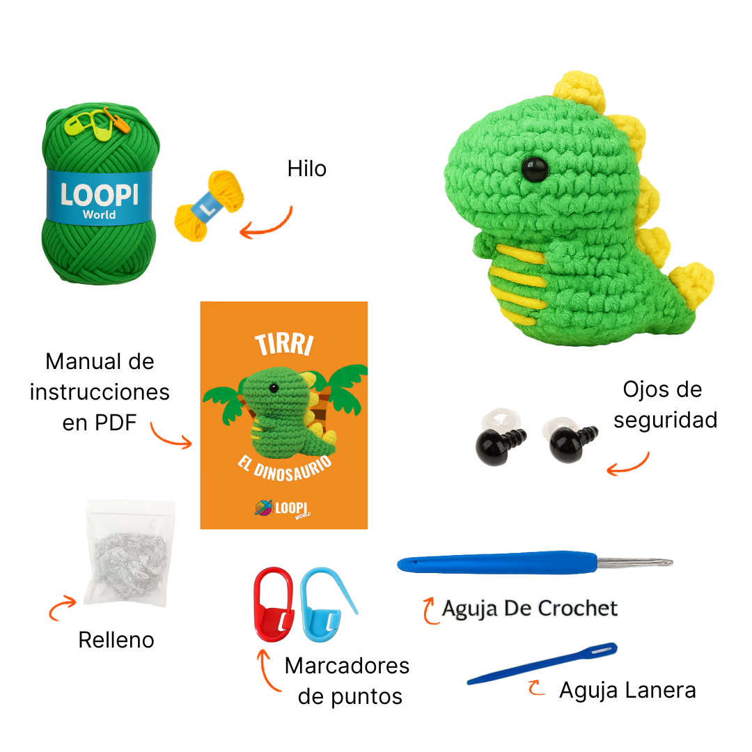 Kit de Croché "Tirri" el Dinosaurio