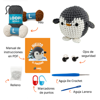 Kit de Croché "Hielito" el Pingüino