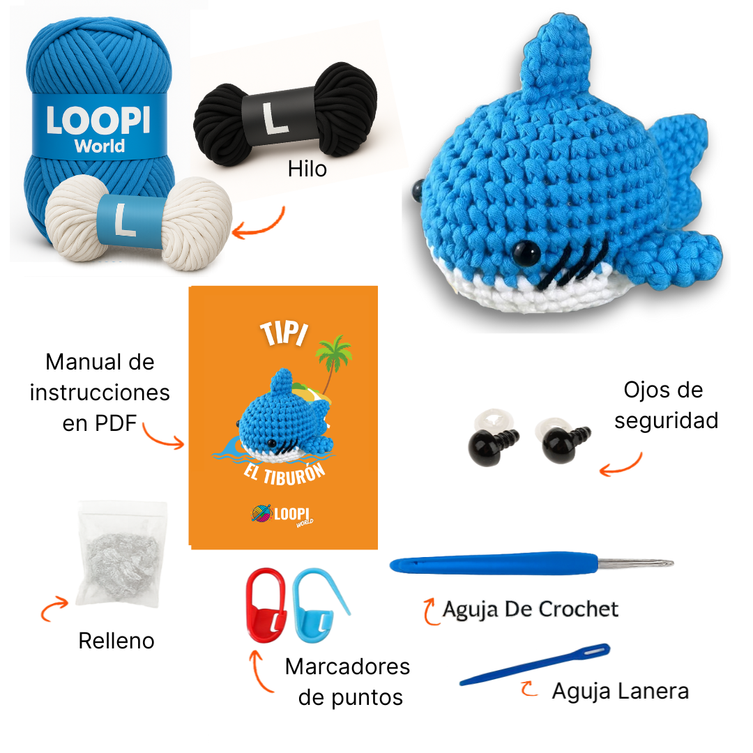 Kit de croché "Tipi" el Tiburón